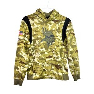NFL Onfield Nike Salute to Service Minnesota Vikings Camouflage Hoodie Youth L